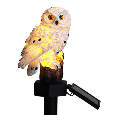 La luz solar plástica blanca caliente hace luces del césped a mano cultiva un huerto Owl Lights 2700K IP55