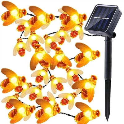 Honey Bee Fairy String Lights accionado solar 20 LED para el jardín al aire libre