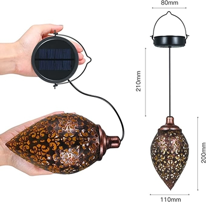 Linterna retra forjada metal solar solar al aire libre colgante de la luz del jardín de la prenda impermeable de la luz IP44