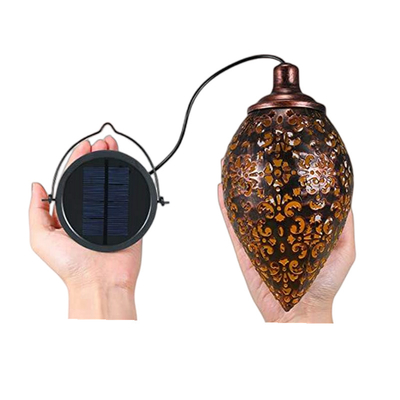 Linterna retra forjada metal solar solar al aire libre colgante de la luz del jardín de la prenda impermeable de la luz IP44