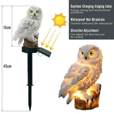 La Navidad accionada solar del jardín LED Owl Animal Lawn Ornament Unique de la prenda impermeable