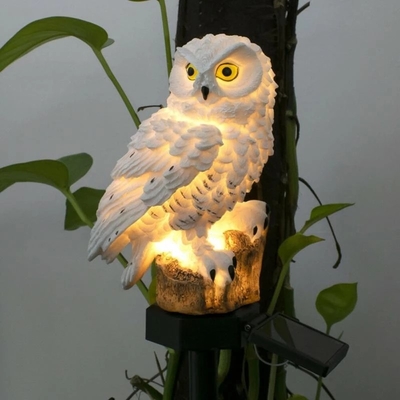 La Navidad accionada solar del jardín LED Owl Animal Lawn Ornament Unique de la prenda impermeable