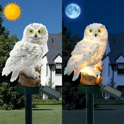 La Navidad accionada solar del jardín LED Owl Animal Lawn Ornament Unique de la prenda impermeable