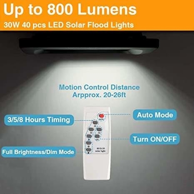 Luz de calle solar del LED 40w de inundación de la luz del canal solar al aire libre del garaje con teledirigido