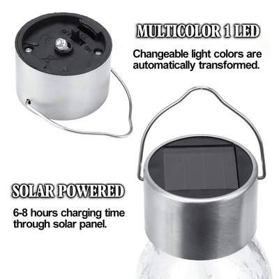Luz impermeable solar de la bola de la luz agrietada decorativa al aire libre de la bola de cristal con la manija