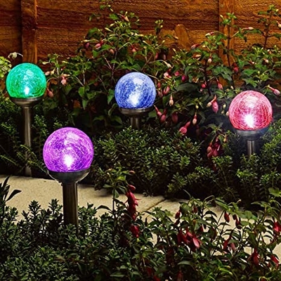El jardín solar anti de la bola de vidrio de la grieta LED enciende la luz 5V del grillo de la calle