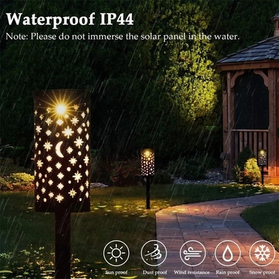 Linternas solares del hueco del hierro para la decoración ligera retra IP66 de la trayectoria de la terraza de la luna exterior de la estrella
