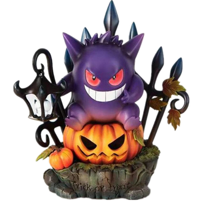Los artes ligeros solares de la linterna de la calabaza del fantasma de Gengar Halloween del animado figuran la estatua de la sombra de la luna
