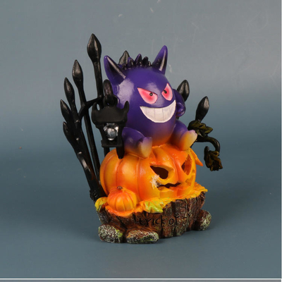 Los artes ligeros solares de la linterna de la calabaza del fantasma de Gengar Halloween del animado figuran la estatua de la sombra de la luna