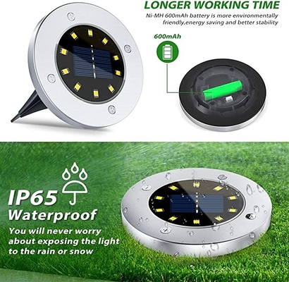 El jardín solar de IP67 LED enciende la luz subterráneo llevada solar de DC 6V 10 LED