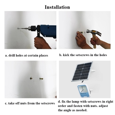 150W carga de las luces de inundación de la supervisión LED y sistema de escape solares solares