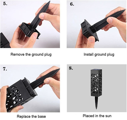 El jardín solar decorativo durable de IP65 LED enciende la luz 1.2v 6000K de la trayectoria del hueco de la yarda del césped