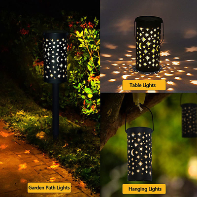 Luz solar decorativa 6000K del hueco de la luna de la estrella de las luces del jardín de la prenda impermeable LED