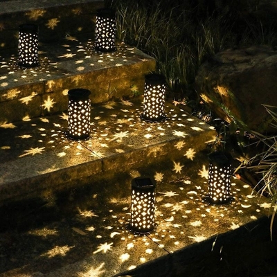 Luz solar decorativa 6000K del hueco de la luna de la estrella de las luces del jardín de la prenda impermeable LED