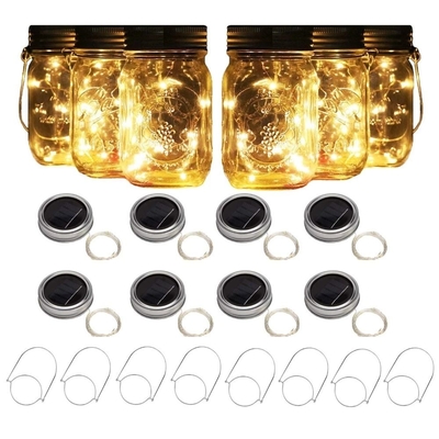 luces de hadas accionadas solares de 2700K LED para el cambio de Mason Jar Lid Insert Color al aire libre