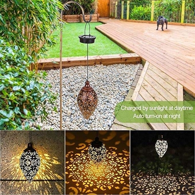 El jardín solar de la noche IP66 LED enciende las linternas 3500K de Garland Retro Solar Powered Decorative