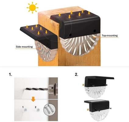 Prenda impermeable accionada solar blanca caliente suave 2700K de Post Lights Outdoor de la cerca