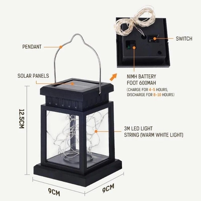 Luces solares del palacio del césped que acampan del jardín del patio ambiente solar al aire libre de las linternas IP65