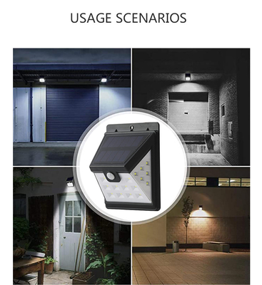 ABS accionado solar elegante 3.7V de la luz 22 LED de la pared del sensor de movimiento LED