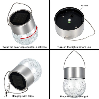 Lámpara impermeable de la bola de vidrio de la decoración de la luz solar del crujido IP65