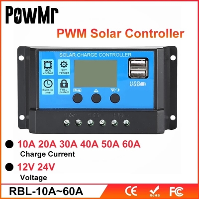 Regulador solar 10A 20A 30A 40A 12V 24V 36V 48V del control Panel de la carga de PWM