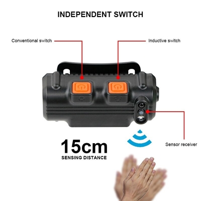Linterna frontal de inducción recargable por USB, linterna frontal LED COB con Zoom, batería integrada, linterna multifunción, 6 modos, linterna frontal